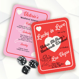 Liebe Lucky Playing Card Bachelorette Wochenende Einladung