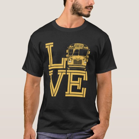Liebe lustiger Schulbusfahrer T-Shirt (Vorderseite)