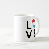 Liebe - Luxemburger Flagge Kaffeetasse (VorderseiteRechts)