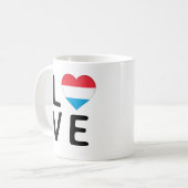 Liebe - Luxemburger Flagge Kaffeetasse (Vorderseite Links)