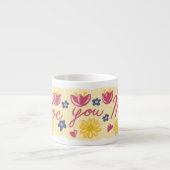 Liebe Ma Blumen-Tasse – Muttertagsgeschenk Espressotasse (Vorderseite)