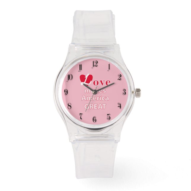 Liebe macht Amerika groß Armbanduhr (Vorderseite)