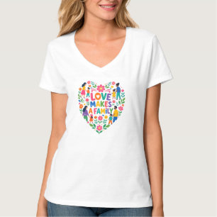 Liebe Macht Ein Familien-Blumen-Herz-Shirt T-Shirt