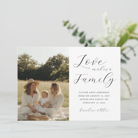 Liebe macht ein Familienunternehmen zu einer Adopt Ankündigung (Stehend Vorderseite)