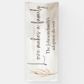 "Liebe macht eine Familie" Adoption Dusche Groß Banner (Vertikal)