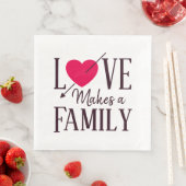 Liebe macht eine Familie - Adoption Party versorgt Serviette (Beispiel)