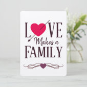 Liebe macht eine Familie - Adoptions-Mitteilungen Einladung (Stehend Vorderseite)