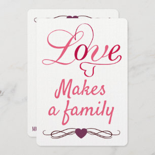 Liebe macht eine Familie - Adoptions-Mitteilungen Einladung