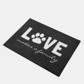 Liebe macht eine Familie | Dog Paw Print | Anpassb Fußmatte (Schrägansicht)