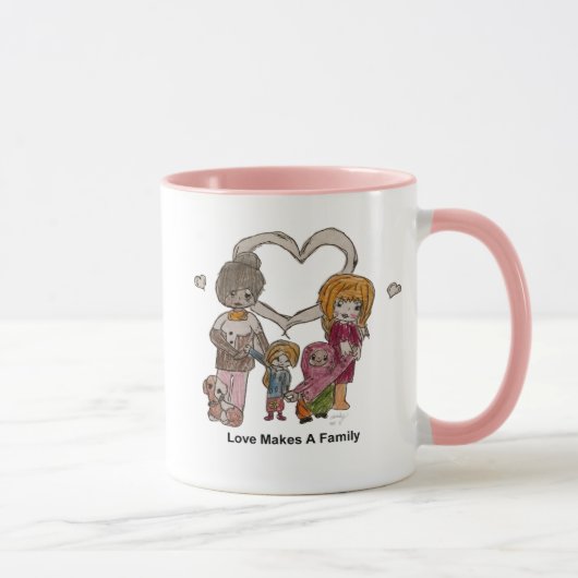 Liebe macht eine Familie durch Ainsley--11 Tasse (Rechts)