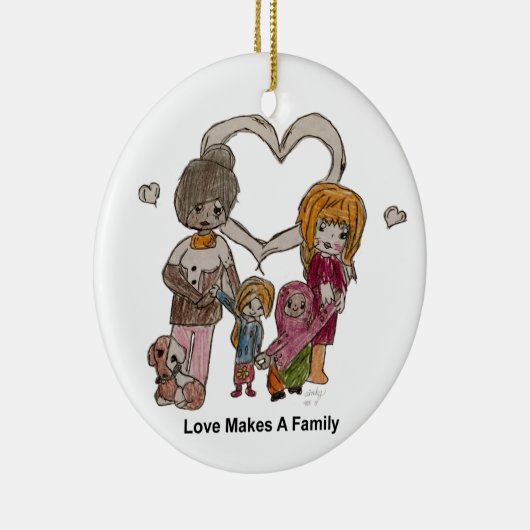 Liebe macht eine Familie durch Ainsley--Verzierung Keramik Ornament (Rechts)