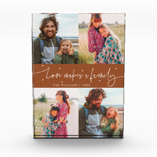 Liebe Macht Eine Familie Moderne Schrift Terrakott Fotoblock