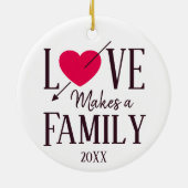 Liebe macht eine Familie - Pflegesorgfalt-Adoption Keramik Ornament (Hinten)