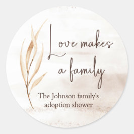 "Liebe macht Familie" Adoption Dusche Runder Aufkleber