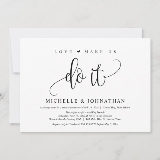 Liebe macht uns dazu, Hochzeitfeier Einladung (Vorderseite)