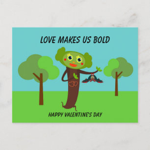 Liebe macht uns zu einem kühlen Valentinstag Postkarte