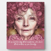 Liebe macht uns zu sehen Beauty Quote Tabletop Fotoplatte (Vorderseite)