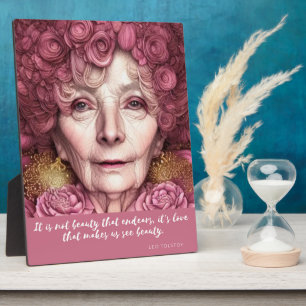 Liebe macht uns zu sehen Beauty Quote Tabletop Fotoplatte