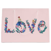 Liebe, Mädchen und Blume Große Geschenktüte (Vorderseite)