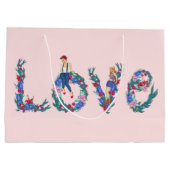 Liebe, Mädchen und Blume Große Geschenktüte (Rückseite)