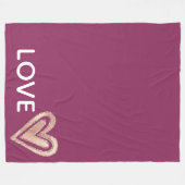 Liebe Magenta Blush Pink Herz Fleecedecke (Vorderseite (Horizontal))