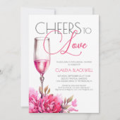 Liebe Magenta Champagne Brautparty Einladung (Vorderseite)