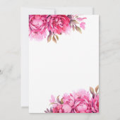 Liebe Magenta Champagne Brautparty Einladung (Rückseite)