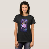 Liebe Magische Kuh Lila Rose Blume Schmetterling T-Shirt (Vorne ganz)