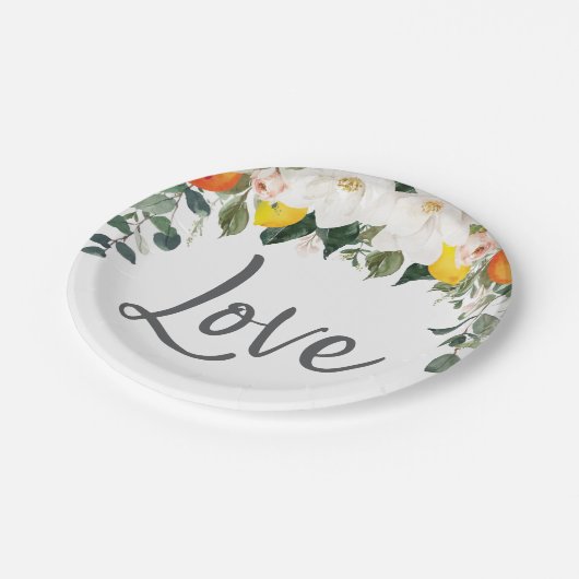 Liebe Magnolia Citrus Papier Teller (Schrägansicht)