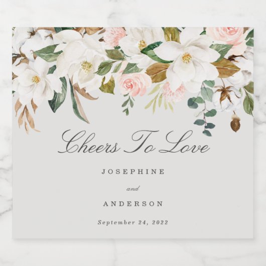 Liebe Magnolia Flaschen Etiketten (Einzelnes Label)