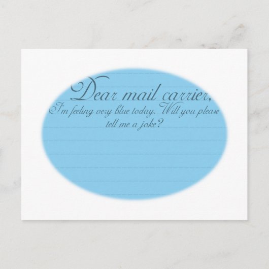 Liebe Mail Carrier lustiger Witz Postkarte (Vorderseite)