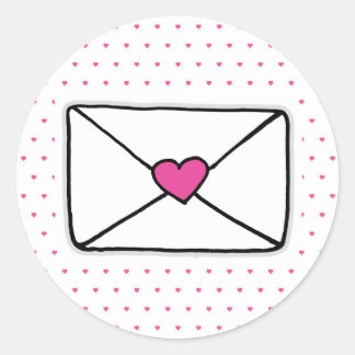 Liebe Mail Heart Envelope Snail Mail Runder Aufkleber
