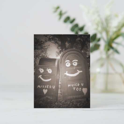 Liebe-Mailboxen: Ich habe dich vermisst Postkarte (Stehend Vorderseite)