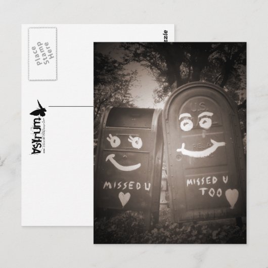 Liebe-Mailboxen: Ich habe dich vermisst Postkarte (Vorne/Hinten)