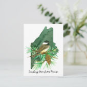 Liebe Maine Chickadee Pinecone Tassel Postkarte (Stehend Vorderseite)