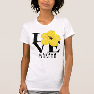LIEBE Makaha Hawaii Gelber Hibiskus (Frontabdruck) T-Shirt