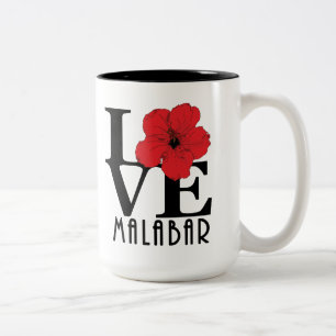 LIEBE Malabar 15oz Roter Hibiskus Zweifarbige Tasse