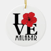 LIEBE Malabar Florida Roter Hibiskus Keramik Ornament (Vorne)