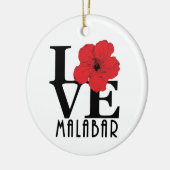 LIEBE Malabar Florida Roter Hibiskus Keramik Ornament (Links)