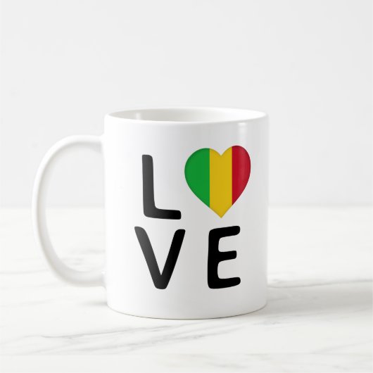 Liebe - Mali-Flagge Kaffeetasse (Links)