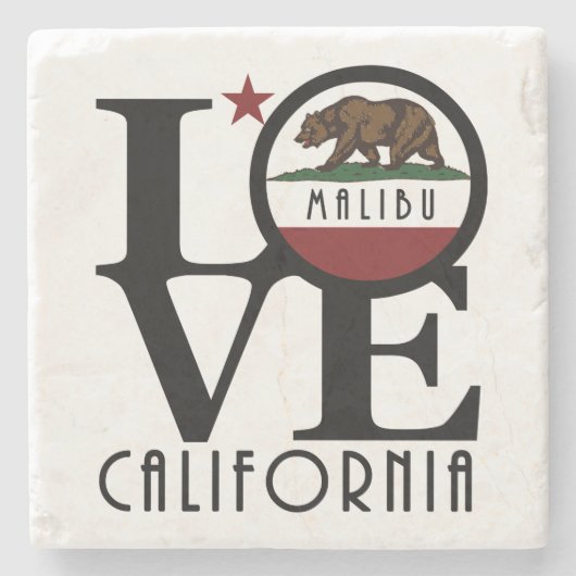 LIEBE Malibu Kalifornien Steinuntersetzer (Vorderseite)