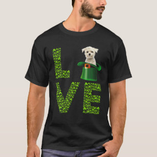 Liebe Maltese Leprechaun Lover Kleeblatt St Patric T-Shirt