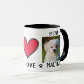 Liebe Malteser Hund liebt Tasse (VorderseiteRechts)
