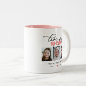 Liebe Mama/anderer 3 Foto Benutzerdefinierter Text Zweifarbige Tasse (VorderseiteRechts)