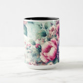 Liebe Mama | Aquarellfarbene Rose Tasse (Zentrum)