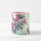Liebe Mama | Aquarellfarbene Rose Tasse (Zentrum)