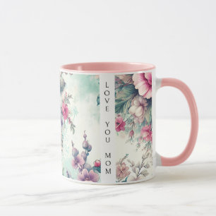 Liebe Mama Aquarellfarbene Rose Tasse