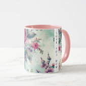 Liebe Mama | Aquarellfarbene Rose Tasse (VorderseiteRechts)