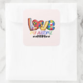 Liebe Mama Autismus Bewusstsein für stolze Mamas Quadratischer Aufkleber (Tasche)