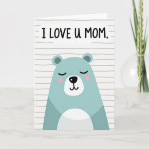 Liebe Mama Bärenumarmungskarte Karte